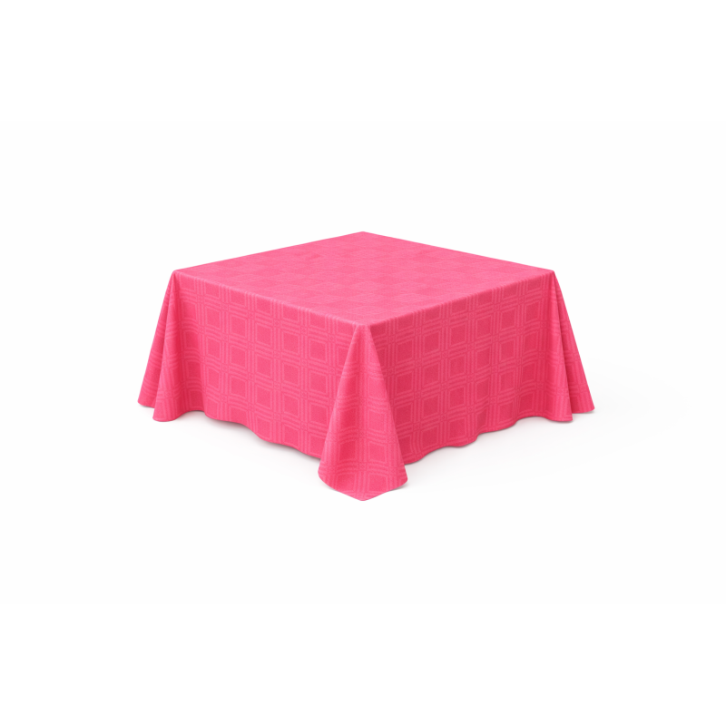 Nappe carrée damassé 230 x 230 cm Framboise