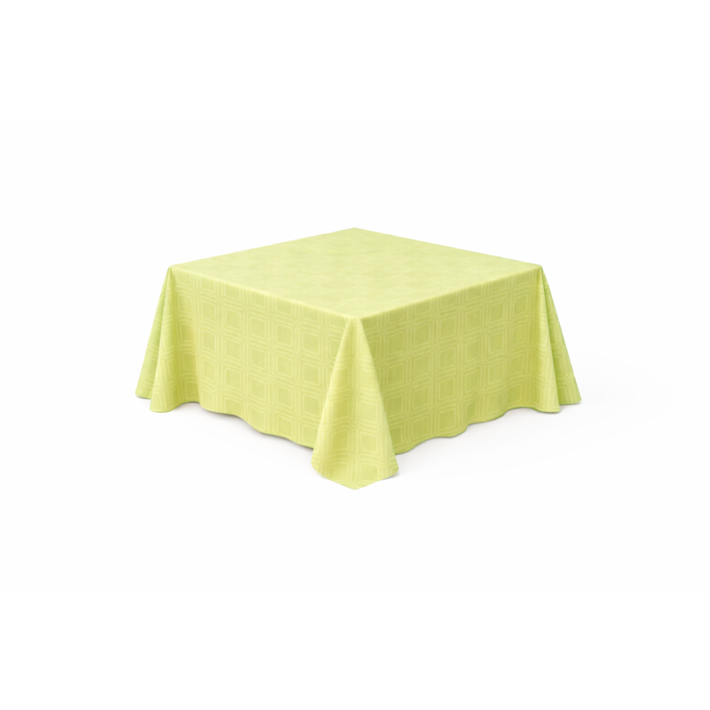 Nappe carrée damassé 230 x 230 cm Vert Tilleul