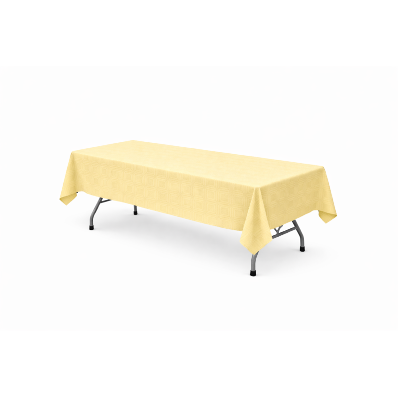 Nappe rectangulaire damassé 230 x 140 cm Jaune Paille