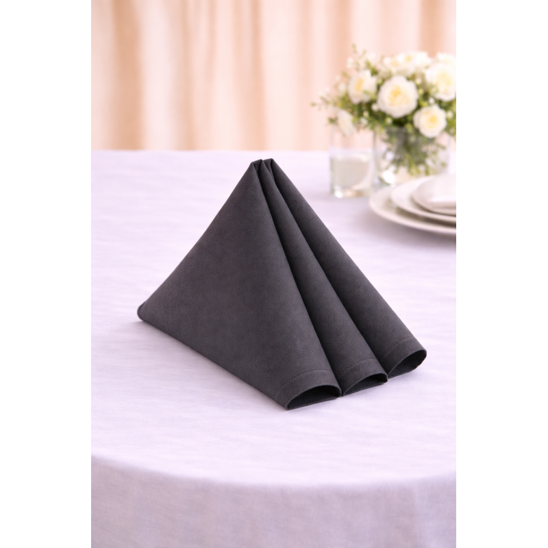 Serviette de table 50 x 50 cm Gris Anthracite