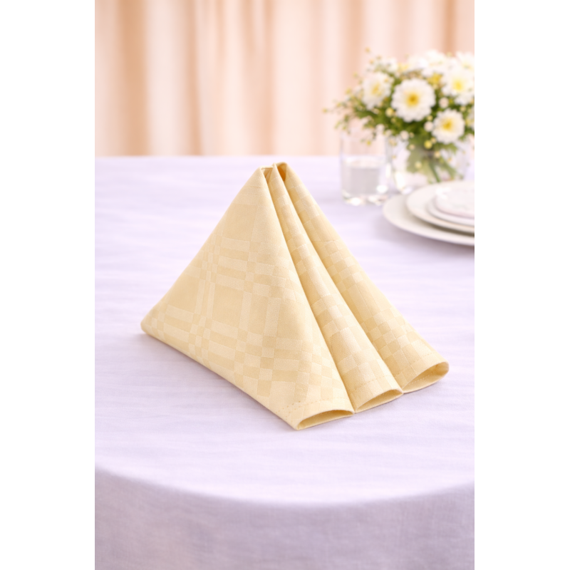 Serviette de table damassé 45 x 45 cm Jaune Paille