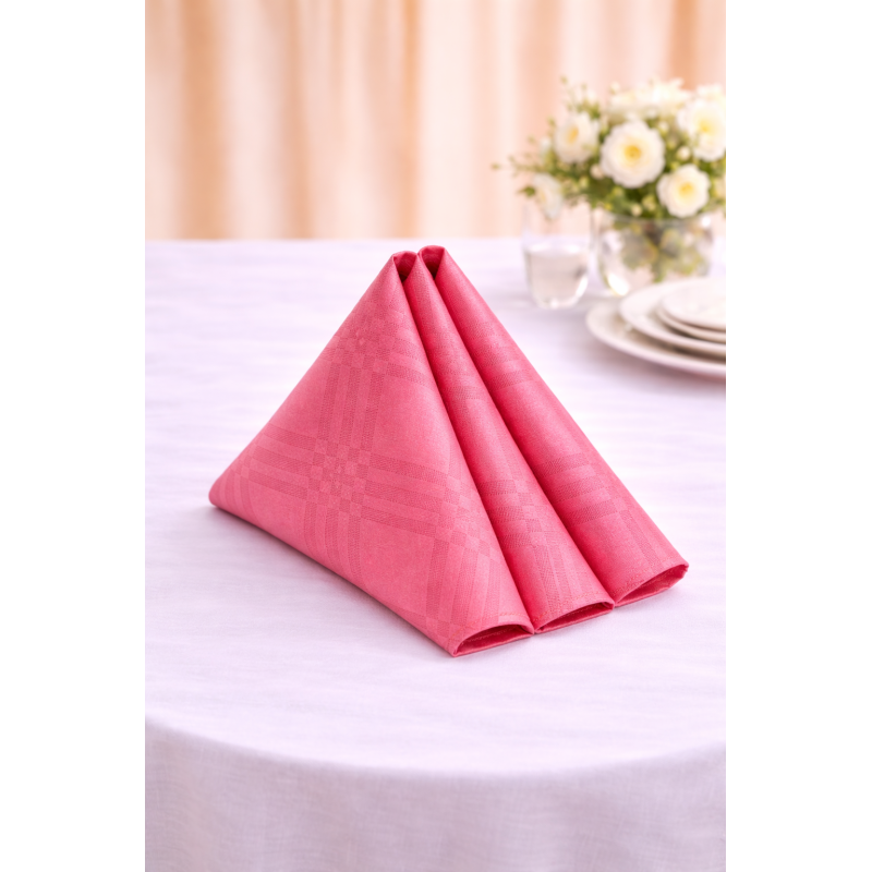 Serviette de table damassé 45 x 45 cm Framboise