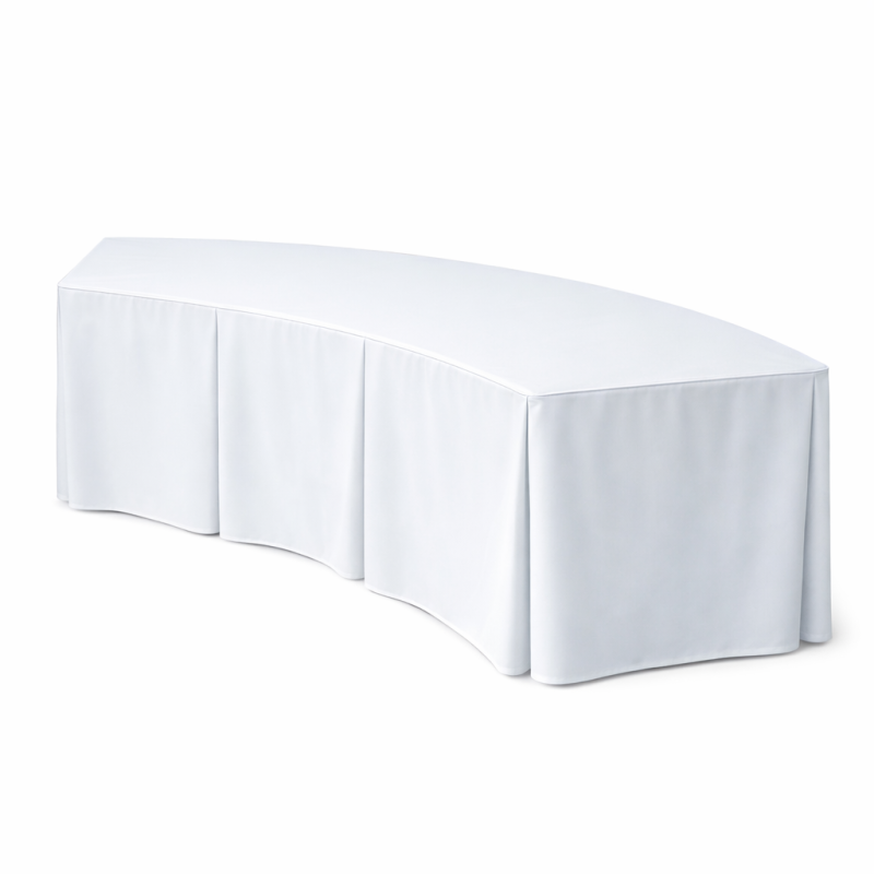 Nappe Juponnée pour table 1/4 rond Blanc