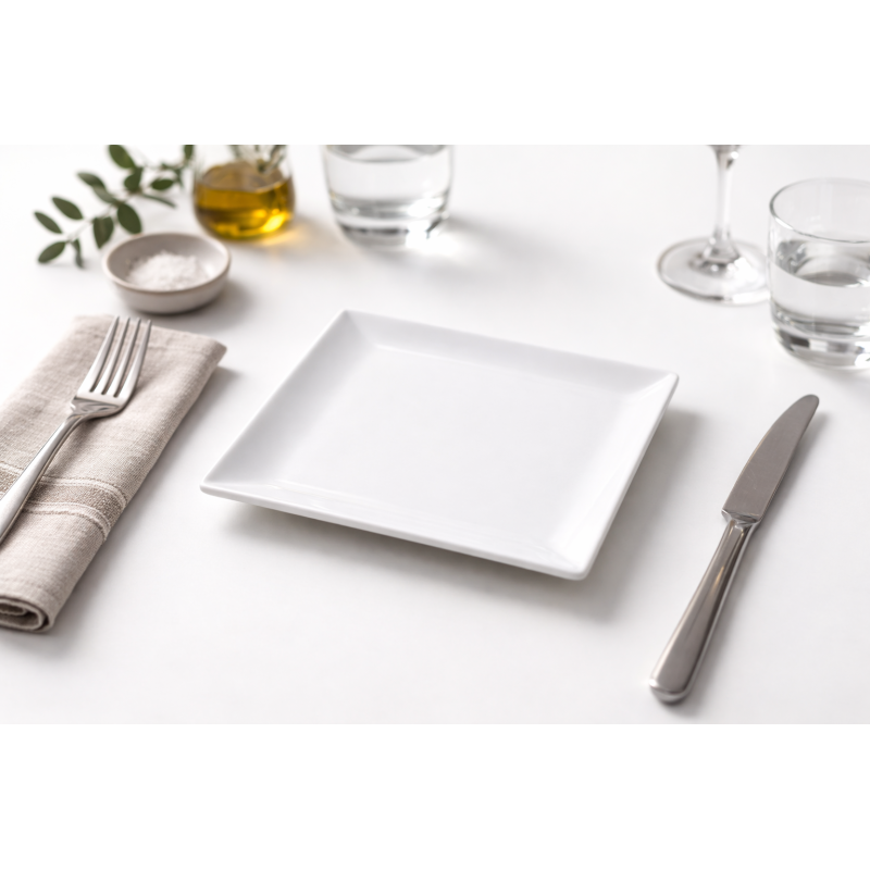 Assiette carrée Edina 16 x 16 cm