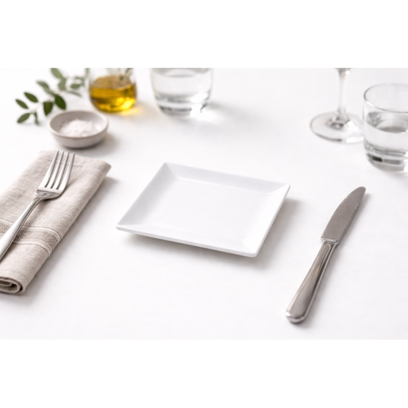 Assiette carrée Edina 13 x 13 cm