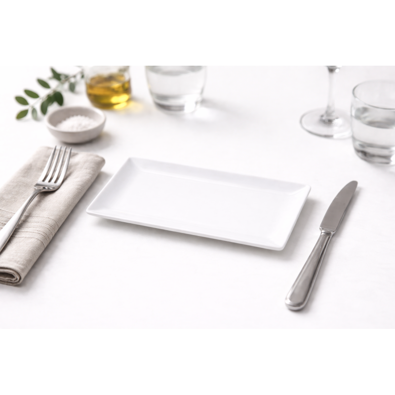 Assiette rectangulaire Edina 21 x 13 cm
