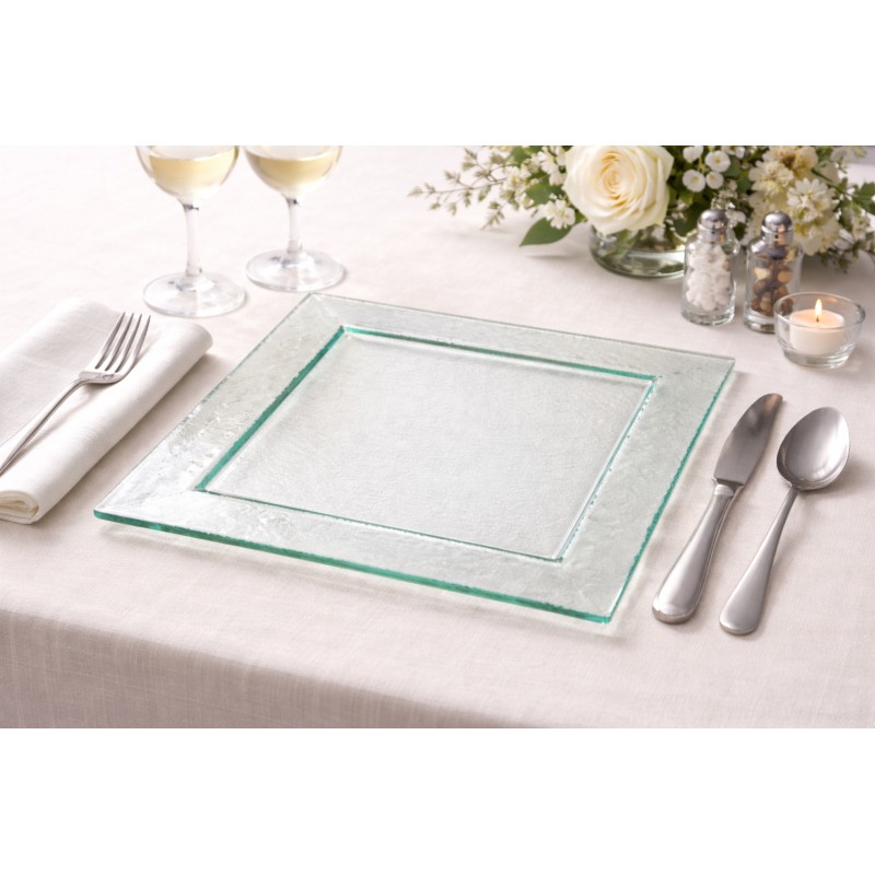 Assiette carrée Glass'line 31 x 31 cm