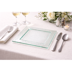 Assiette carrée Glass'line 28 X 28 cm