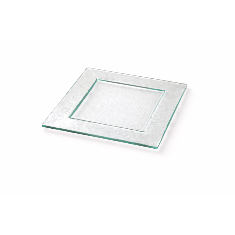 Assiette carrée Glass'line 21 x 21 cm