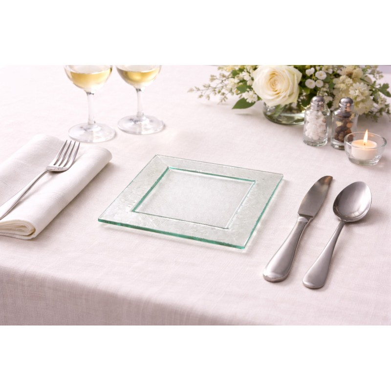 Assiette carrée Glass'line 21 x 21 cm