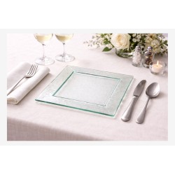 Assiette carrée Glass'line 25 X 25 cm