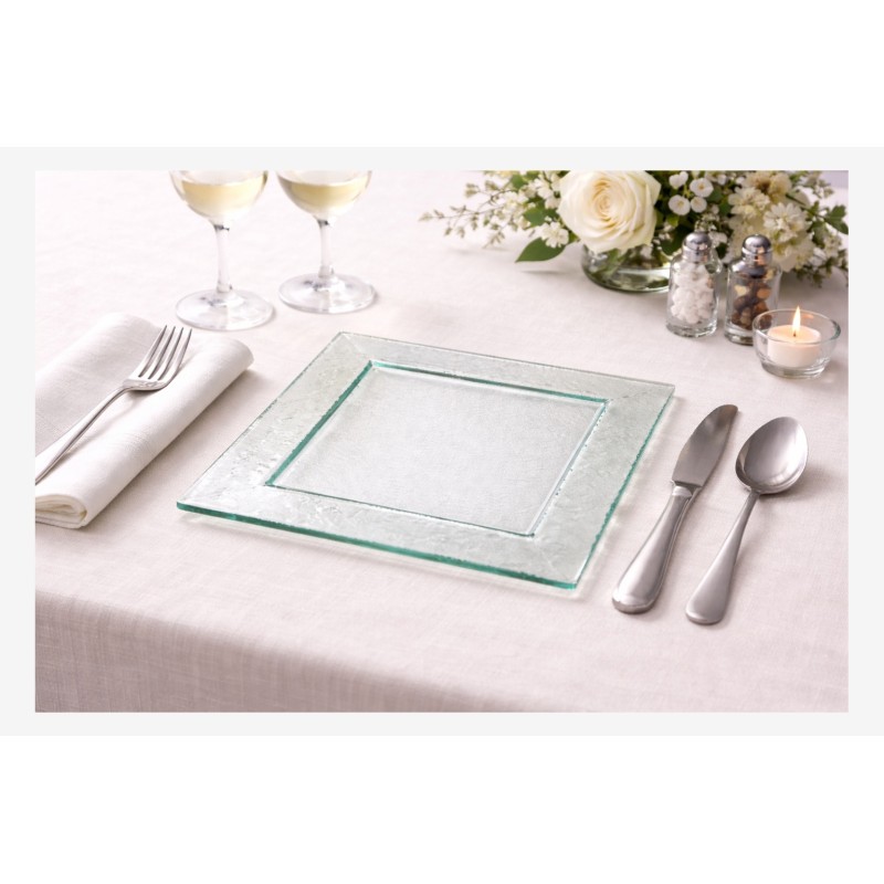 Assiette carrée Glass'line 25 X 25 cm