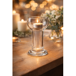 Photophore en verre Ø 8 cm H 17 cm