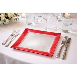 Assiette carrée Mix'Up Framboise 26 x 26 cm