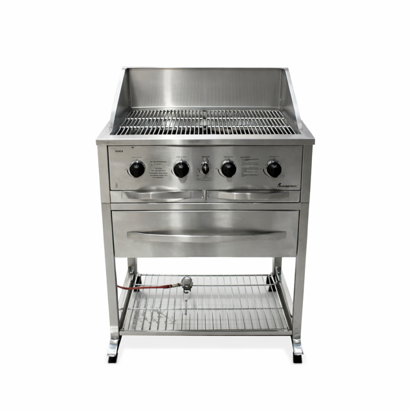 Barbecue à gaz 4 rampes sur chariot