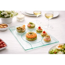 Plat rectangle en verre 35 x 50 cm