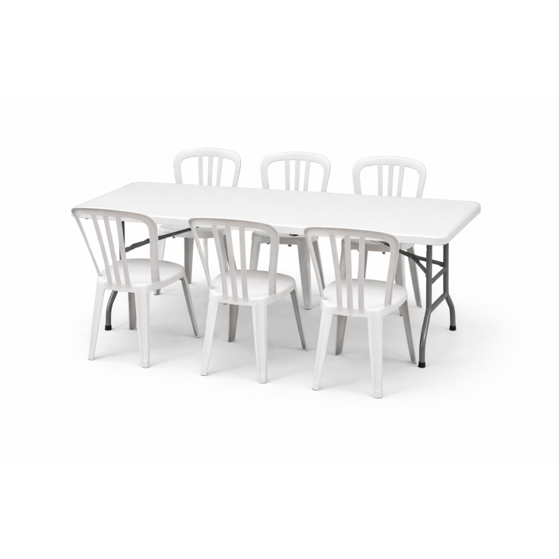 Kit Banquet (table + 6 chaises Bistrot)