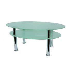 Table ovale en verre 100 x 60 cm - 