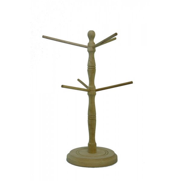 Support à Bretzels En Bois 6 Bras - H 33 Cm - Porte-tasses, Saucisses - Décoration Style Bavarois
