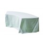 Nappe blanche juponnée pour table 1/4 rond